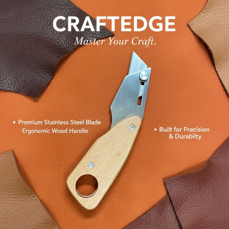 Leatherwork Accessories - Трапециевидный нож из нержавеющей стали для